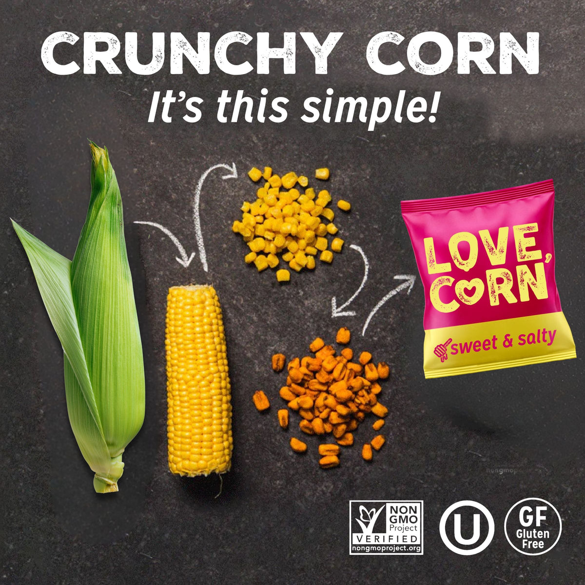 LOVE CORN Sweet & Salty 0.7oz x 20 Bags