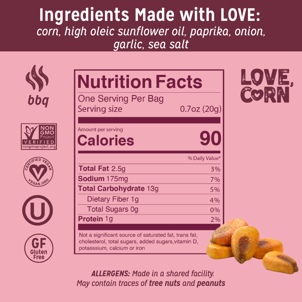 LOVE CORN BBQ 0.7oz x 20 Bags