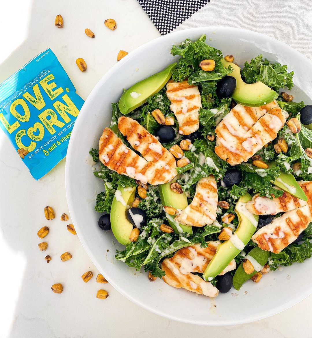 Halloumi, Kale & Avocado Salad