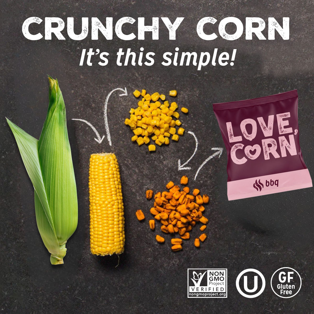 LOVE CORN BBQ 0.7oz x 20 Bags