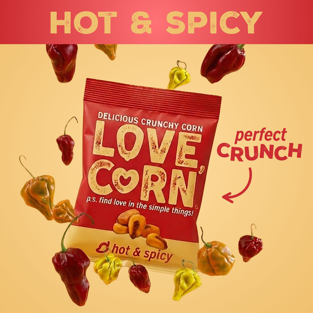 LOVE CORN Hot & Spicy 0.7oz x 20 Bags