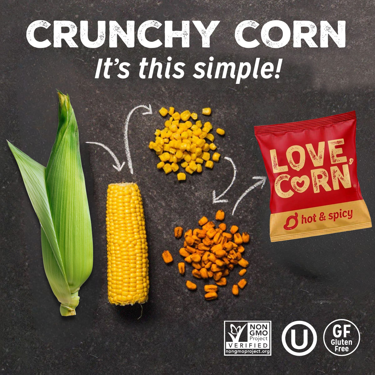 LOVE CORN Hot & Spicy 0.7oz x 20 Bags