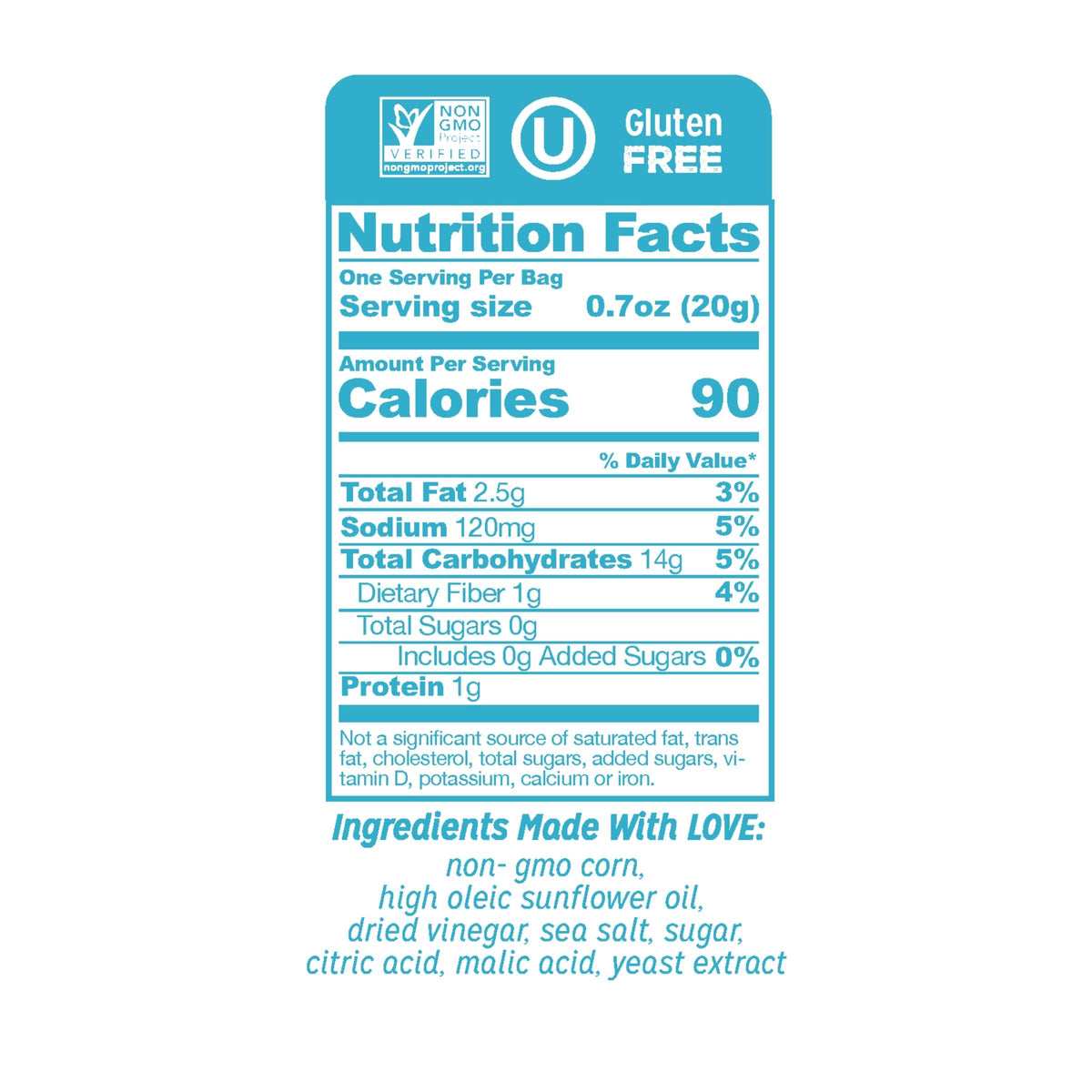 LOVE CORN Salt & Vinegar 0.7oz x 20 Bags