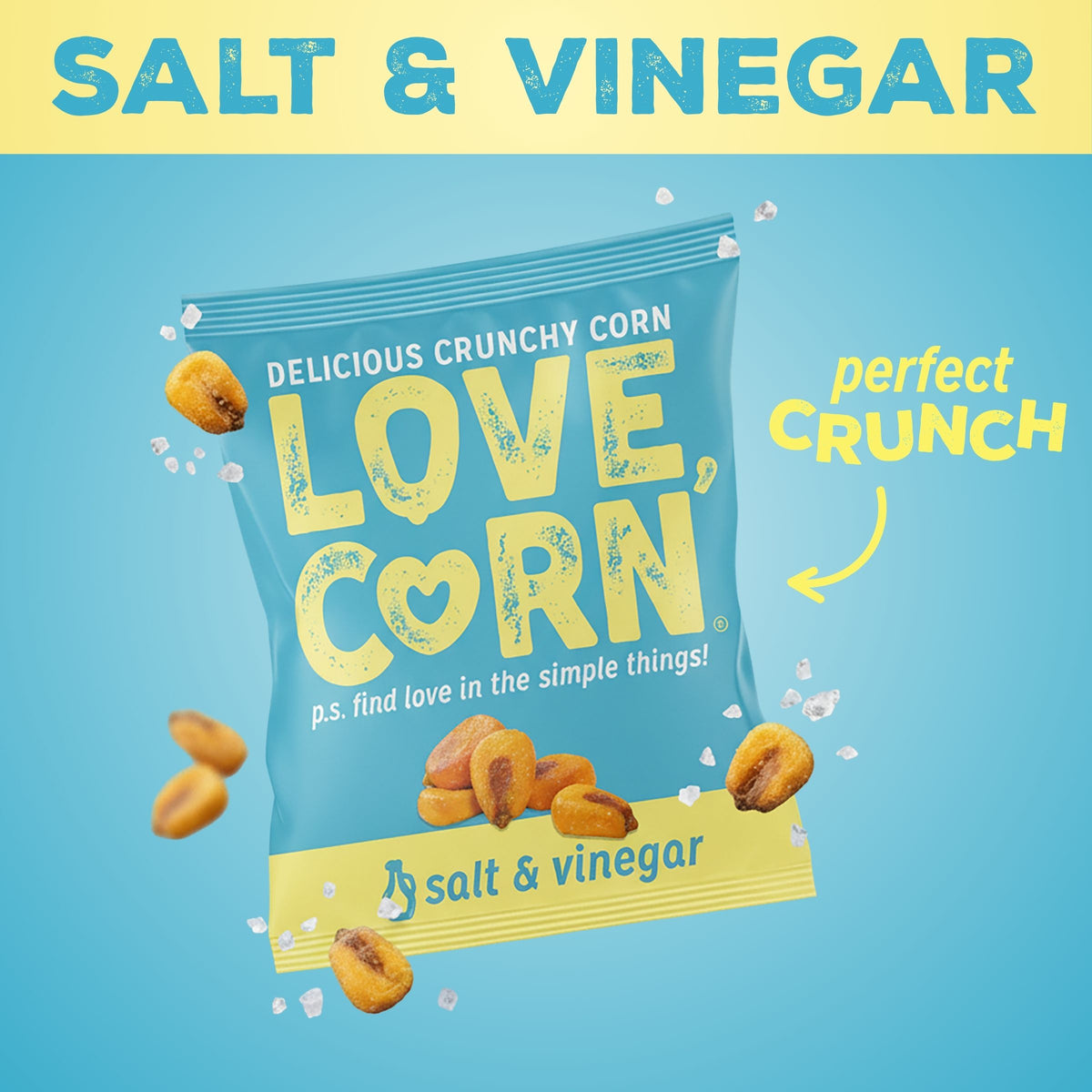 LOVE CORN Salt & Vinegar 0.7oz x 20 Bags