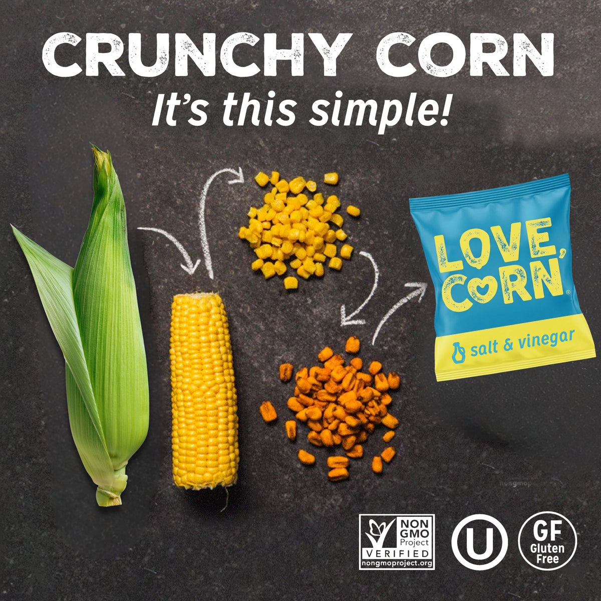 LOVE CORN Salt & Vinegar 0.7oz x 20 Bags