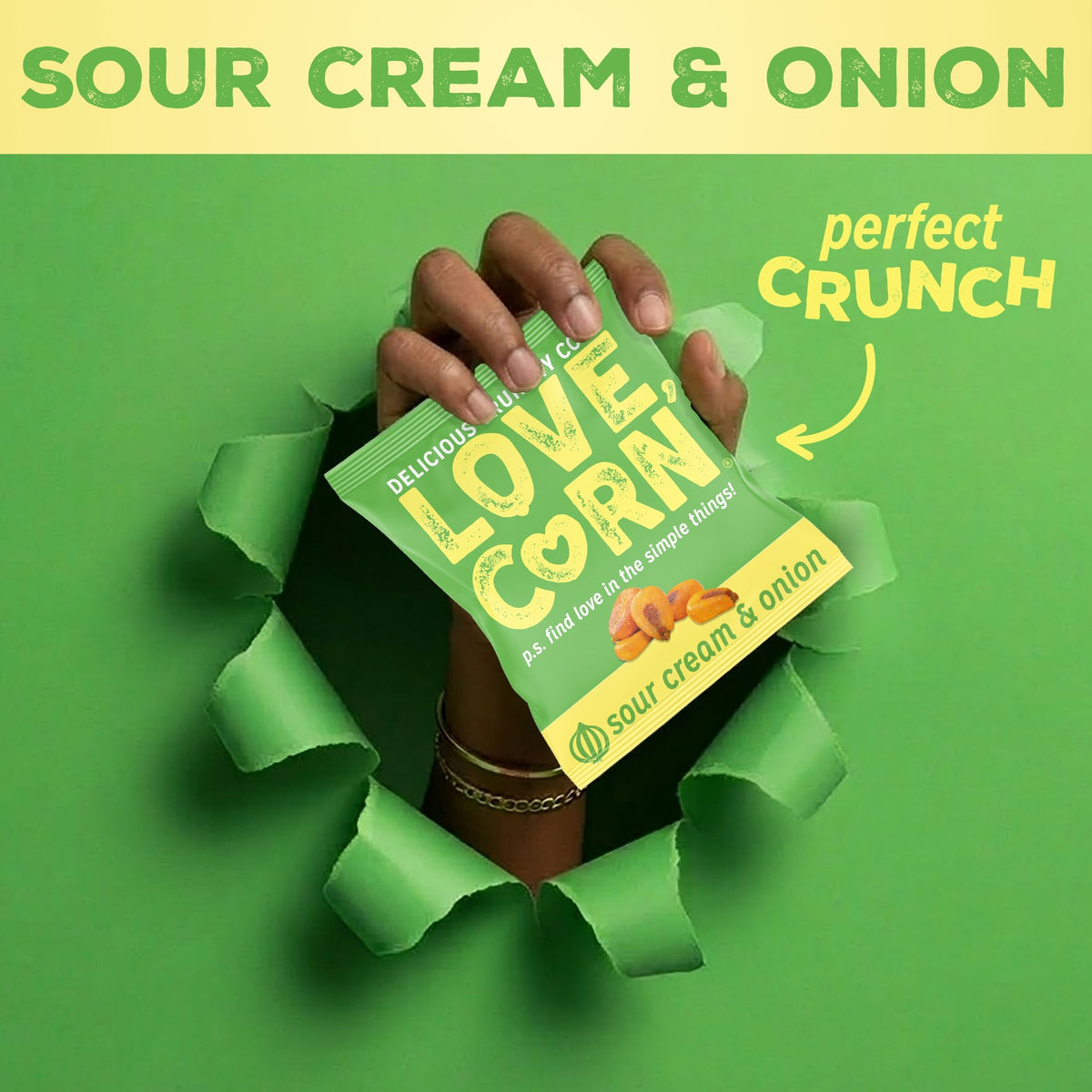 LOVE CORN Sour Cream & Onion 0.7oz x 20 Bags