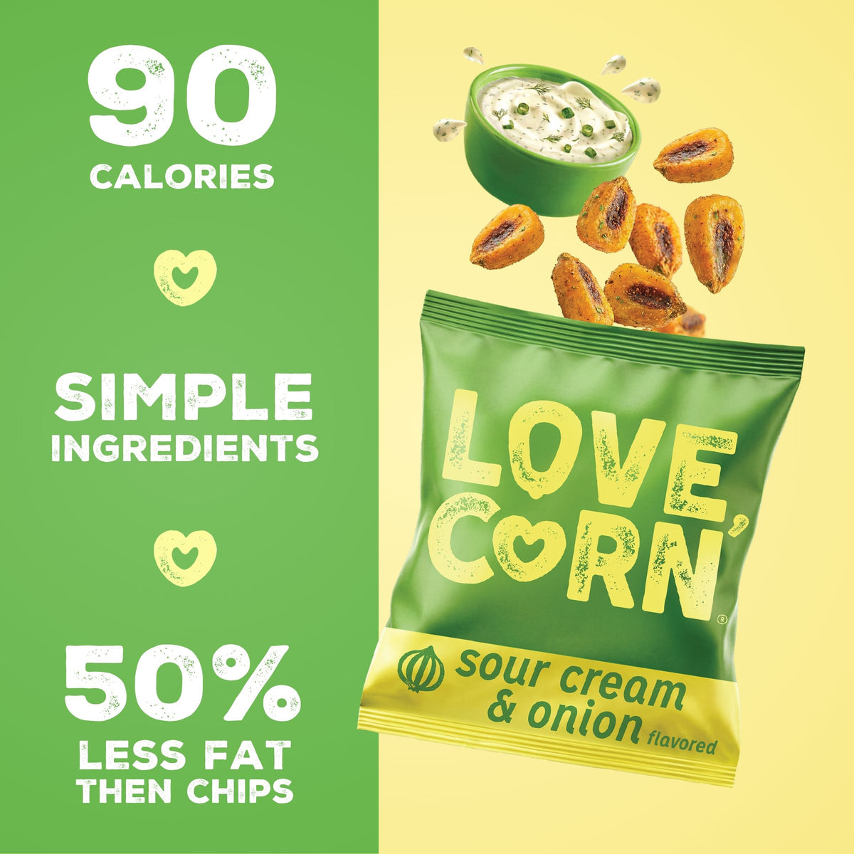 LOVE CORN Sour Cream & Onion 0.7oz x 20 Bags