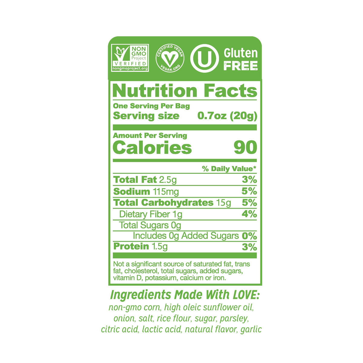 LOVE CORN Sour Cream & Onion 0.7oz x 20 Bags