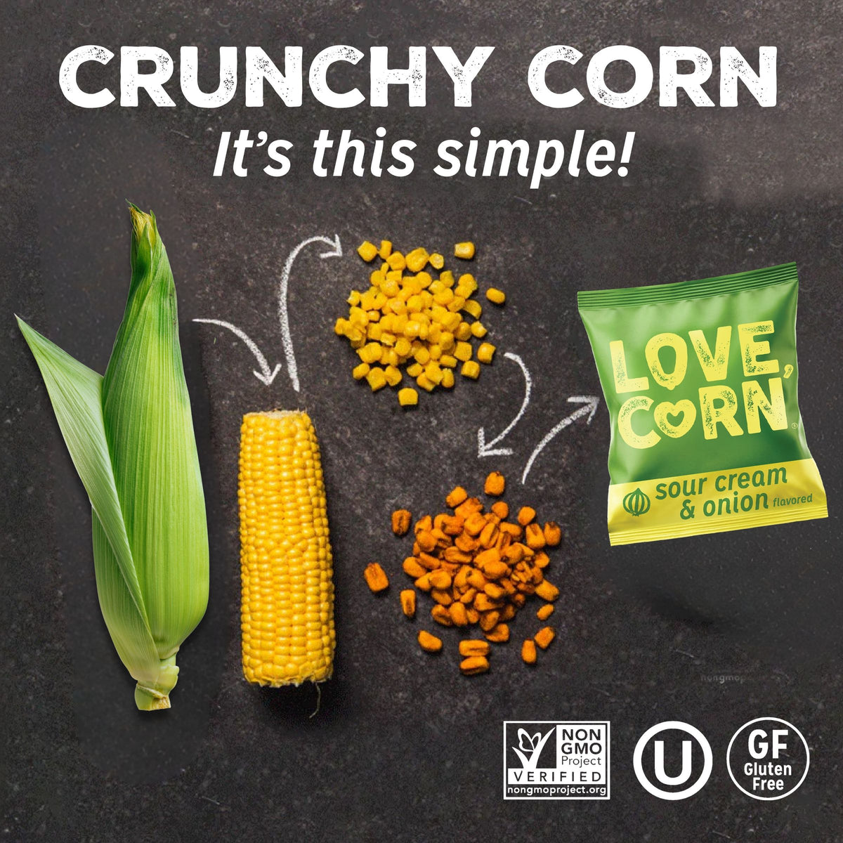 LOVE CORN Sour Cream & Onion 0.7oz x 20 Bags