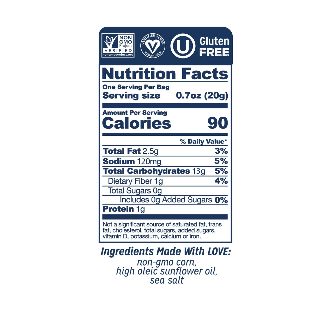 LOVE CORN Sea Salt 0.7oz x 20 Bags