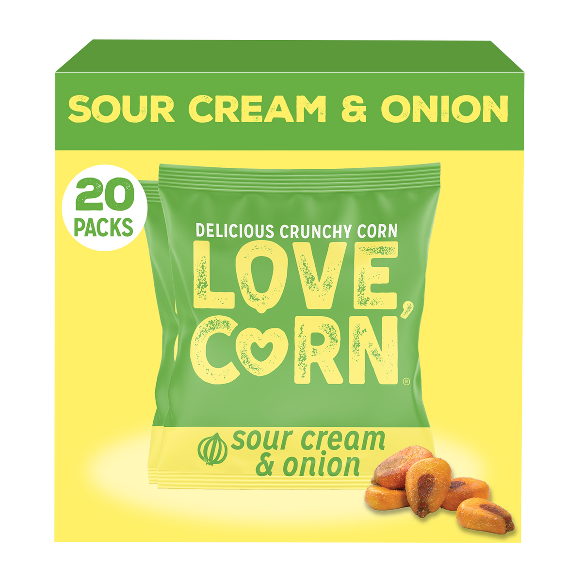 LOVE CORN Sour Cream & Onion 0.7oz x 20 Bags