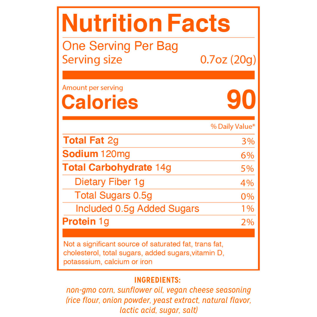 Love Corn Cheezy 0.7oz Nutrition Facts